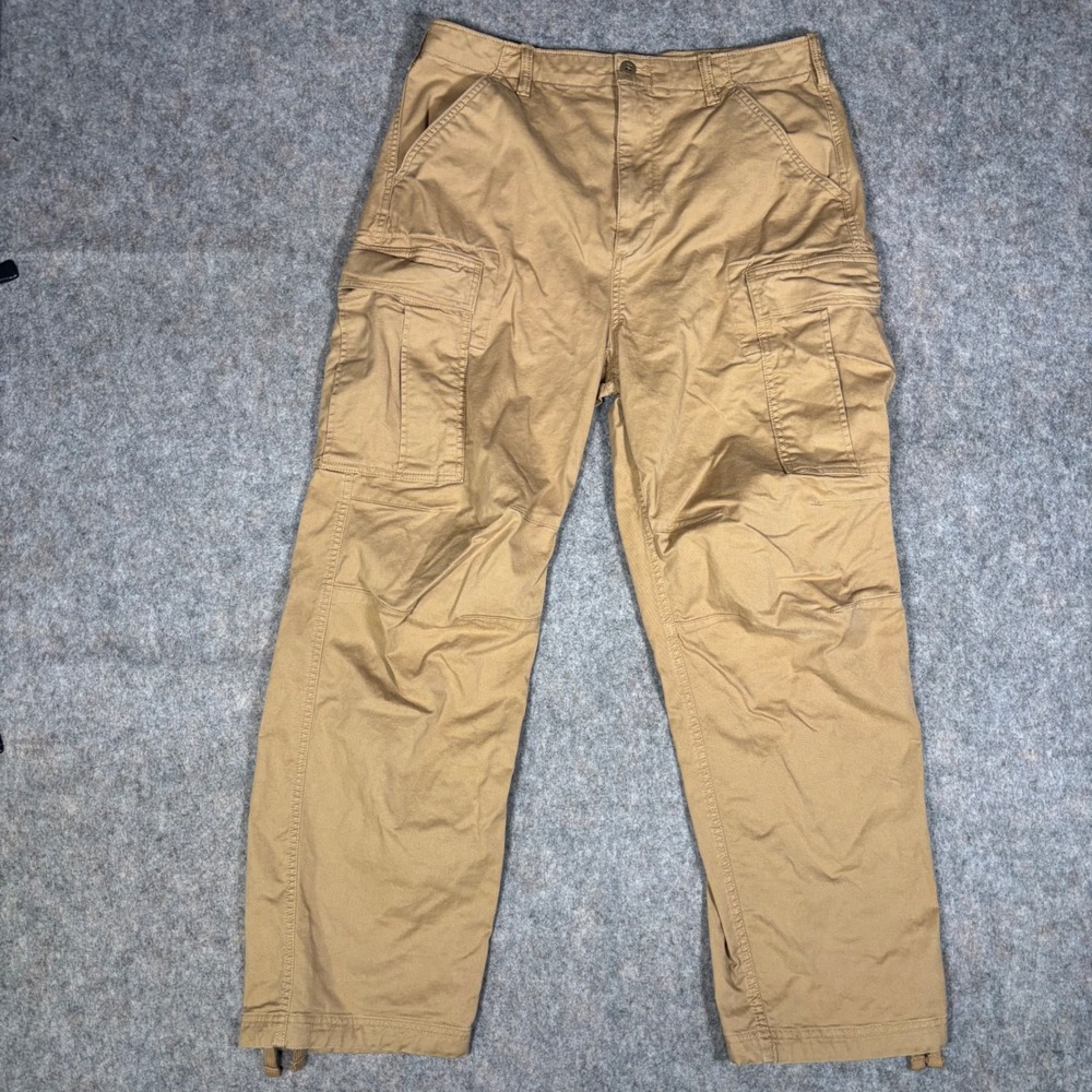 Gap Cargo Pants Men 32x30 Khaki Relaxed Fit Regenerative Cotton Utility Workwear